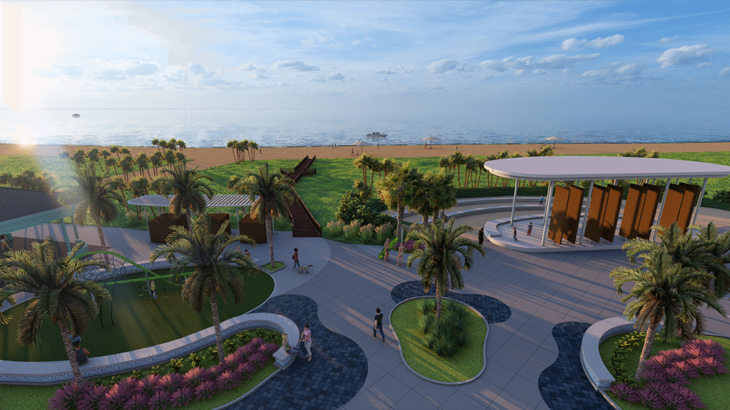 Aerial rendering of Vilano Beachfront Park